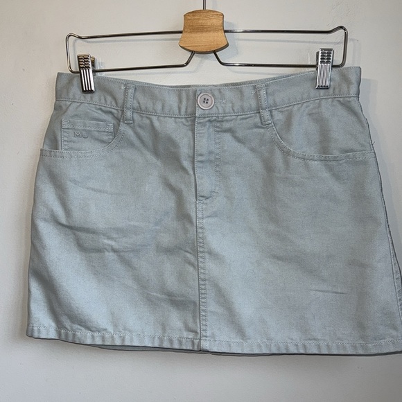 Marc Jacob’s skirt  light blue denim skirt with rainbows on the pockets SZ 8 - Picture 2 of 4